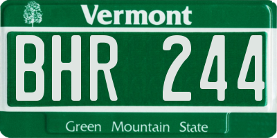 VT license plate BHR244