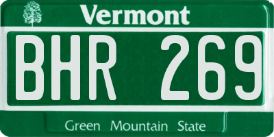 VT license plate BHR269