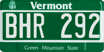 VT license plate BHR292