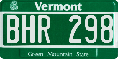 VT license plate BHR298