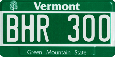 VT license plate BHR300
