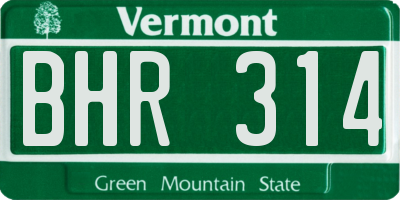 VT license plate BHR314
