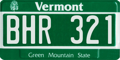VT license plate BHR321