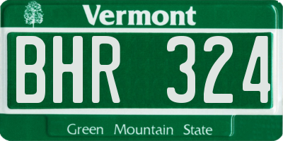 VT license plate BHR324