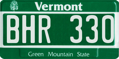 VT license plate BHR330