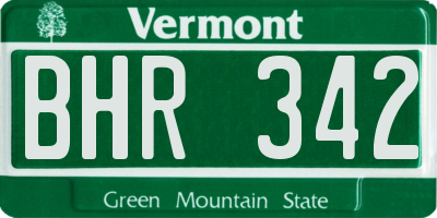 VT license plate BHR342