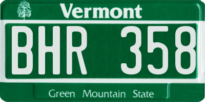 VT license plate BHR358