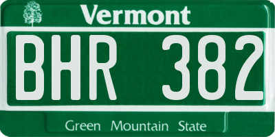 VT license plate BHR382