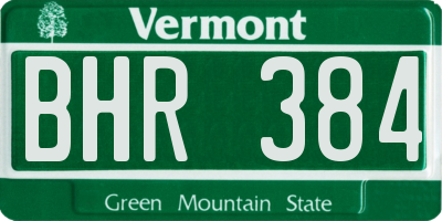 VT license plate BHR384