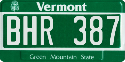 VT license plate BHR387