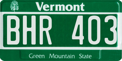 VT license plate BHR403