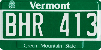 VT license plate BHR413