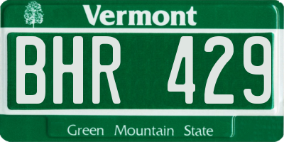 VT license plate BHR429