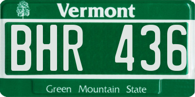 VT license plate BHR436