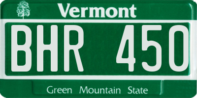 VT license plate BHR450