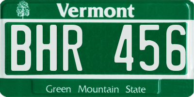 VT license plate BHR456