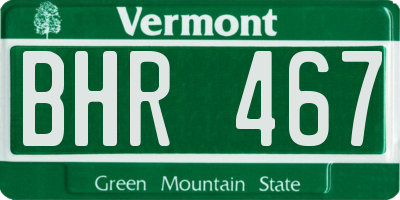VT license plate BHR467