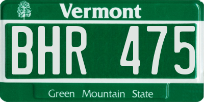 VT license plate BHR475