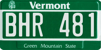 VT license plate BHR481