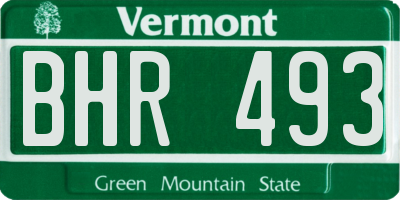 VT license plate BHR493