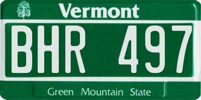 VT license plate BHR497