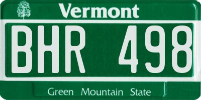 VT license plate BHR498