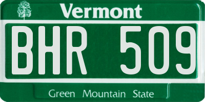 VT license plate BHR509