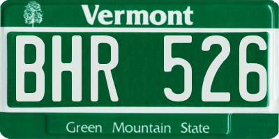 VT license plate BHR526