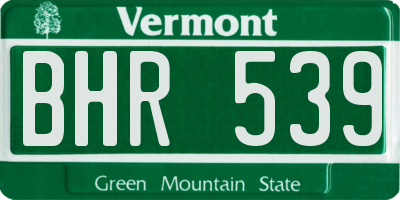 VT license plate BHR539