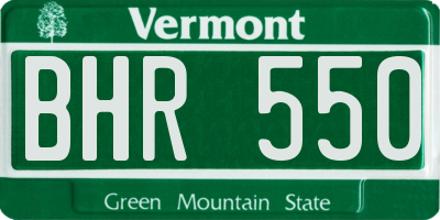 VT license plate BHR550