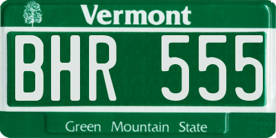 VT license plate BHR555