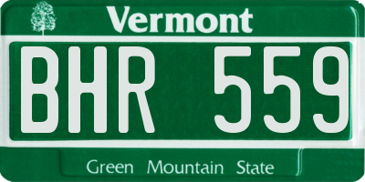 VT license plate BHR559