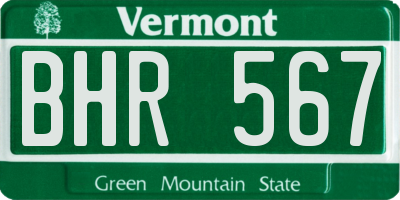 VT license plate BHR567
