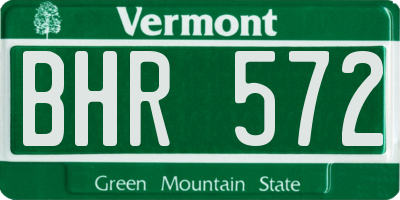 VT license plate BHR572