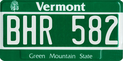 VT license plate BHR582