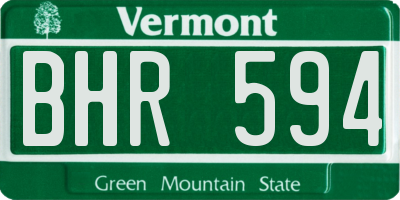 VT license plate BHR594