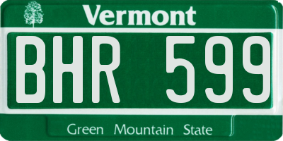 VT license plate BHR599