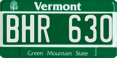 VT license plate BHR630