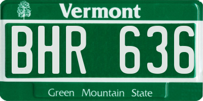 VT license plate BHR636