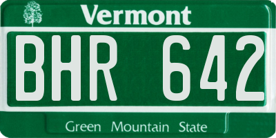 VT license plate BHR642