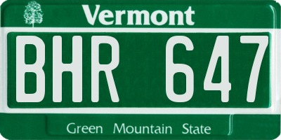 VT license plate BHR647
