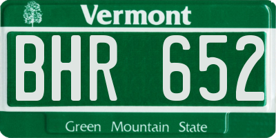 VT license plate BHR652