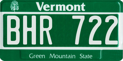 VT license plate BHR722