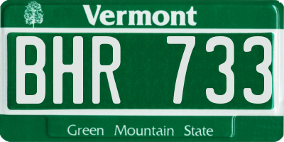 VT license plate BHR733
