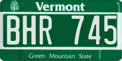 VT license plate BHR745