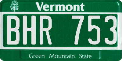 VT license plate BHR753