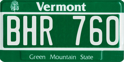 VT license plate BHR760