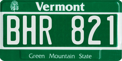 VT license plate BHR821