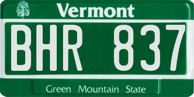 VT license plate BHR837