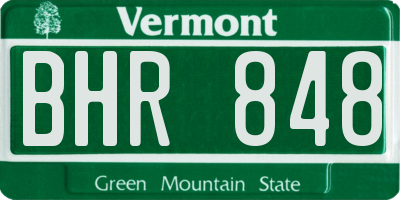 VT license plate BHR848